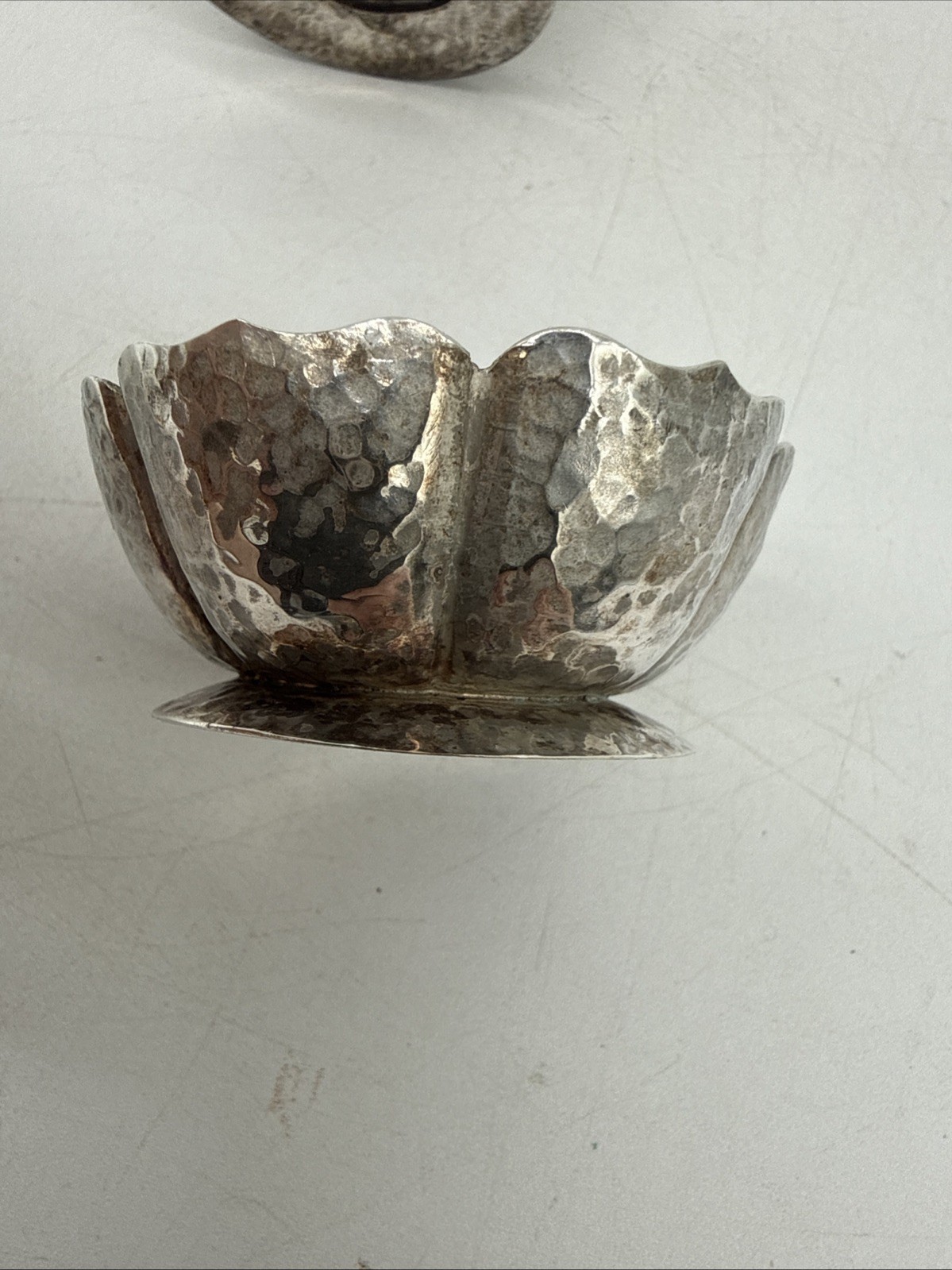 Sterling Silver Set of 2 Maciel Mexico 900/1000 Silver Salt Cellars Open Flower