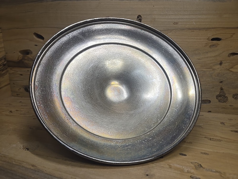 Polished Vintage Silver Plate 8.5in Lid with Ornate Handle D353