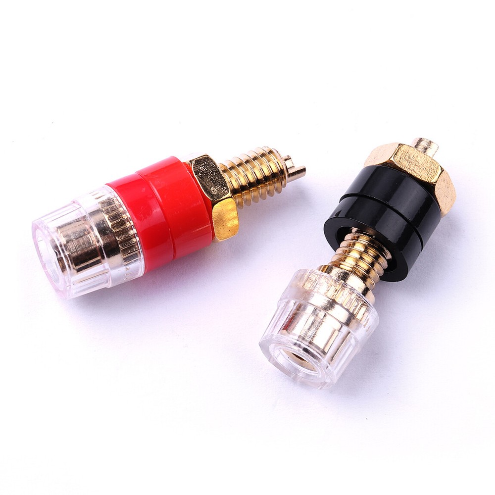 Black Speaker Terminal Binding Post Banana Plug Jack Female Socket Connector