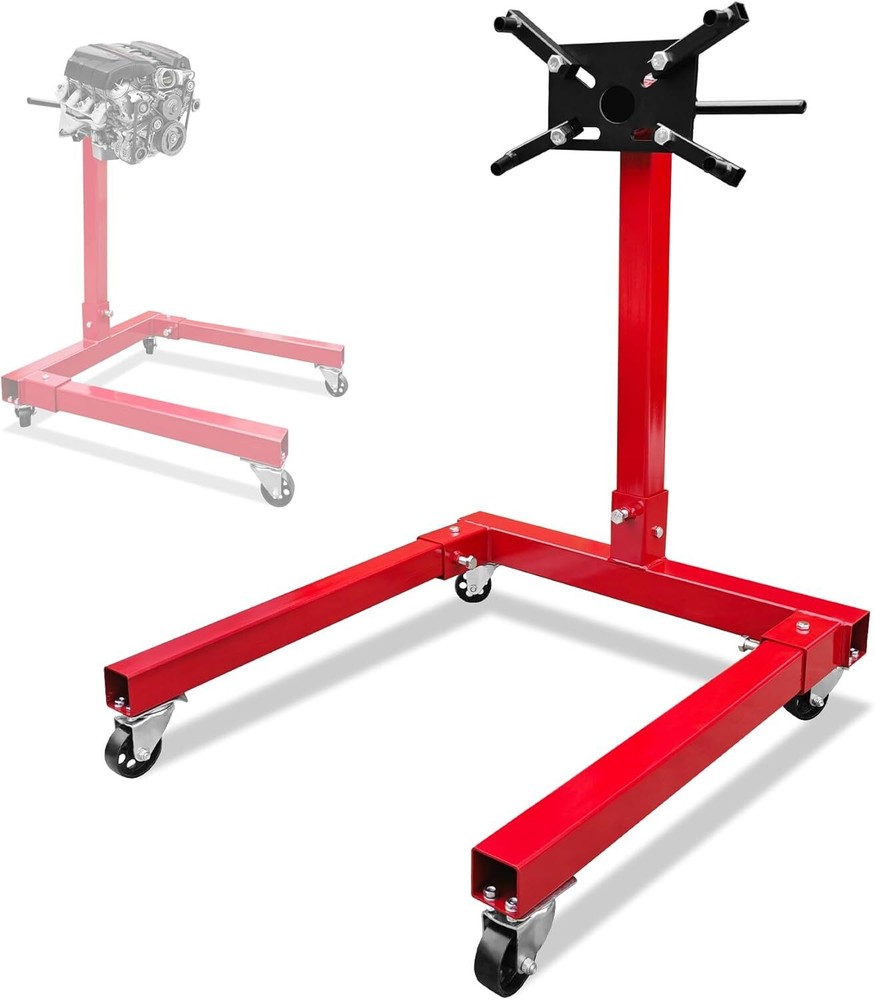 Engine Stand 1500LBS Capacity, 360 Degree Rotating Engine Run Stand w/4-Casters