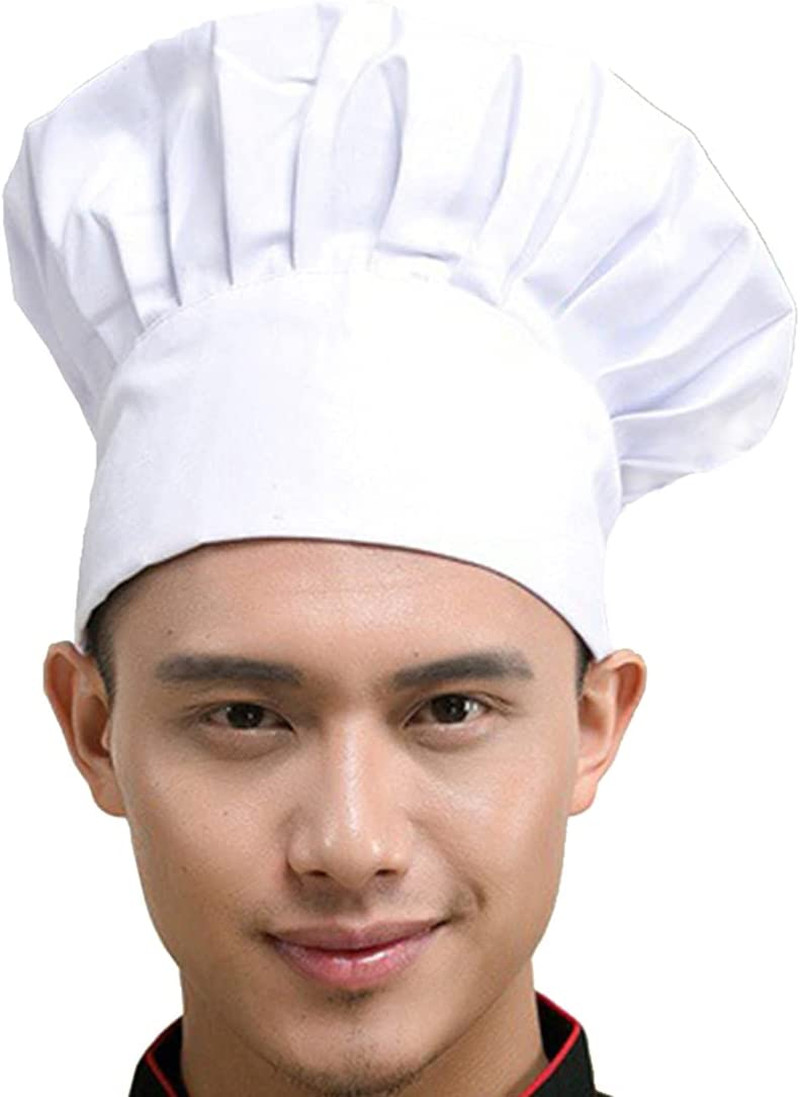 Chef Hat Elastic Back Kitchen Cooking Baker Cap for Adults Kids