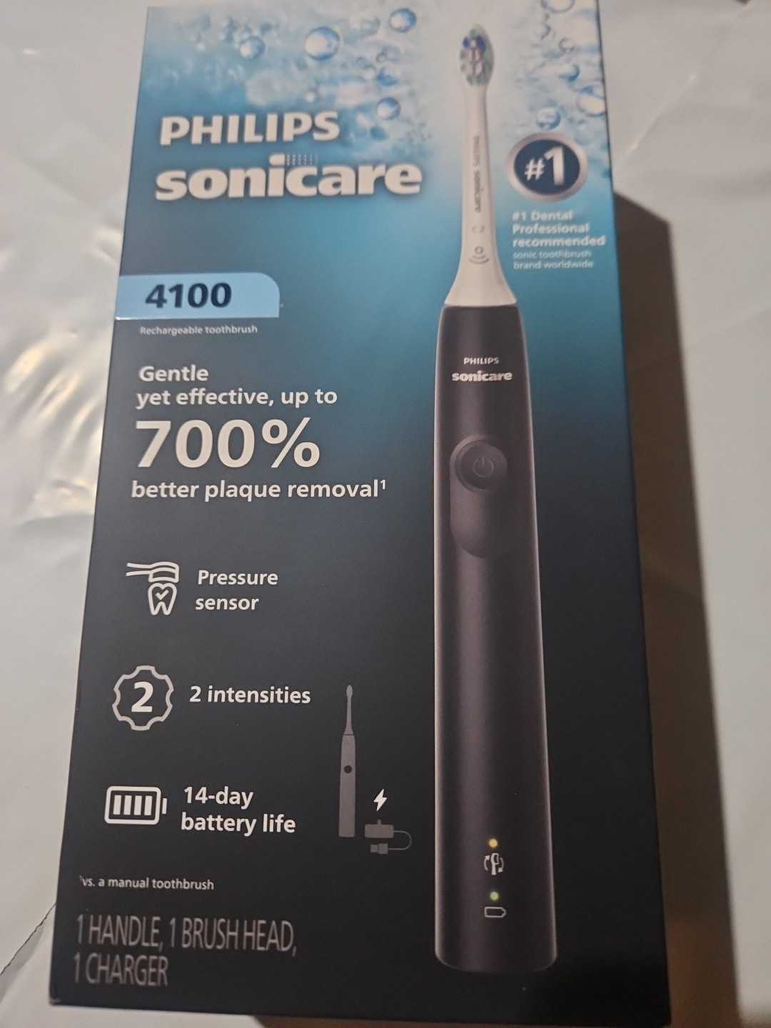 NEW Philips Sonicare 4100 Rechargeable Electric Toothbrush BLACK