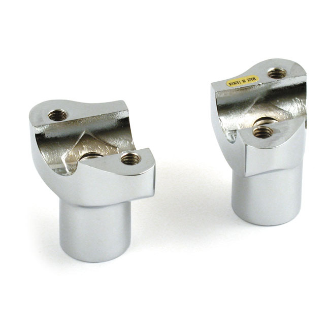 Harley Davidson OEM Type Style Risers, Threaded. 2" Rise. Chrome BC24165