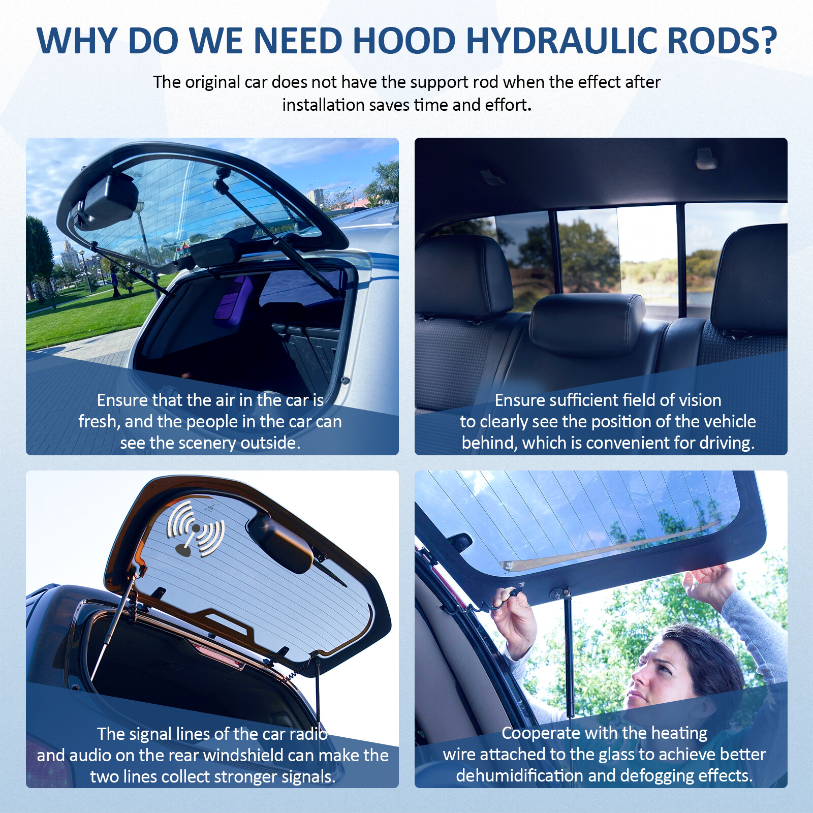 For 2007-2017 Ford Expedition 2 Pcs Rear Window Lift Supports Shock Struts