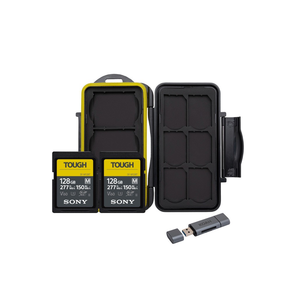 Sony 128GB SF M Series High Speed Tough SD Card 2 Pack Card Reader ELITE