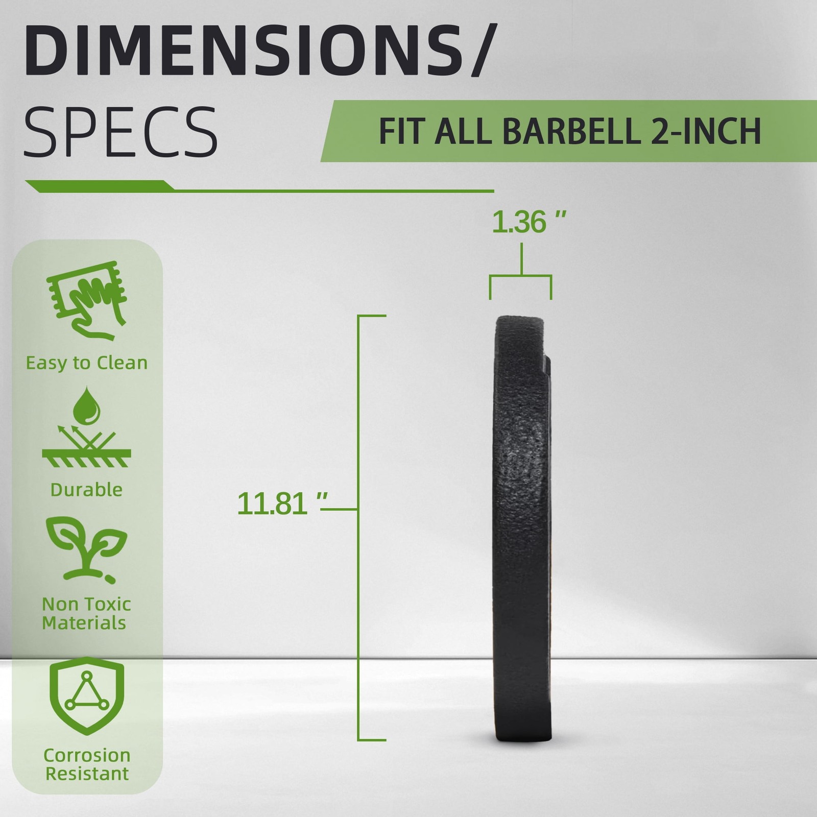 2×25 LB Olympic Cast Iron Weight Plates Set, for Strength Training & Home Gym