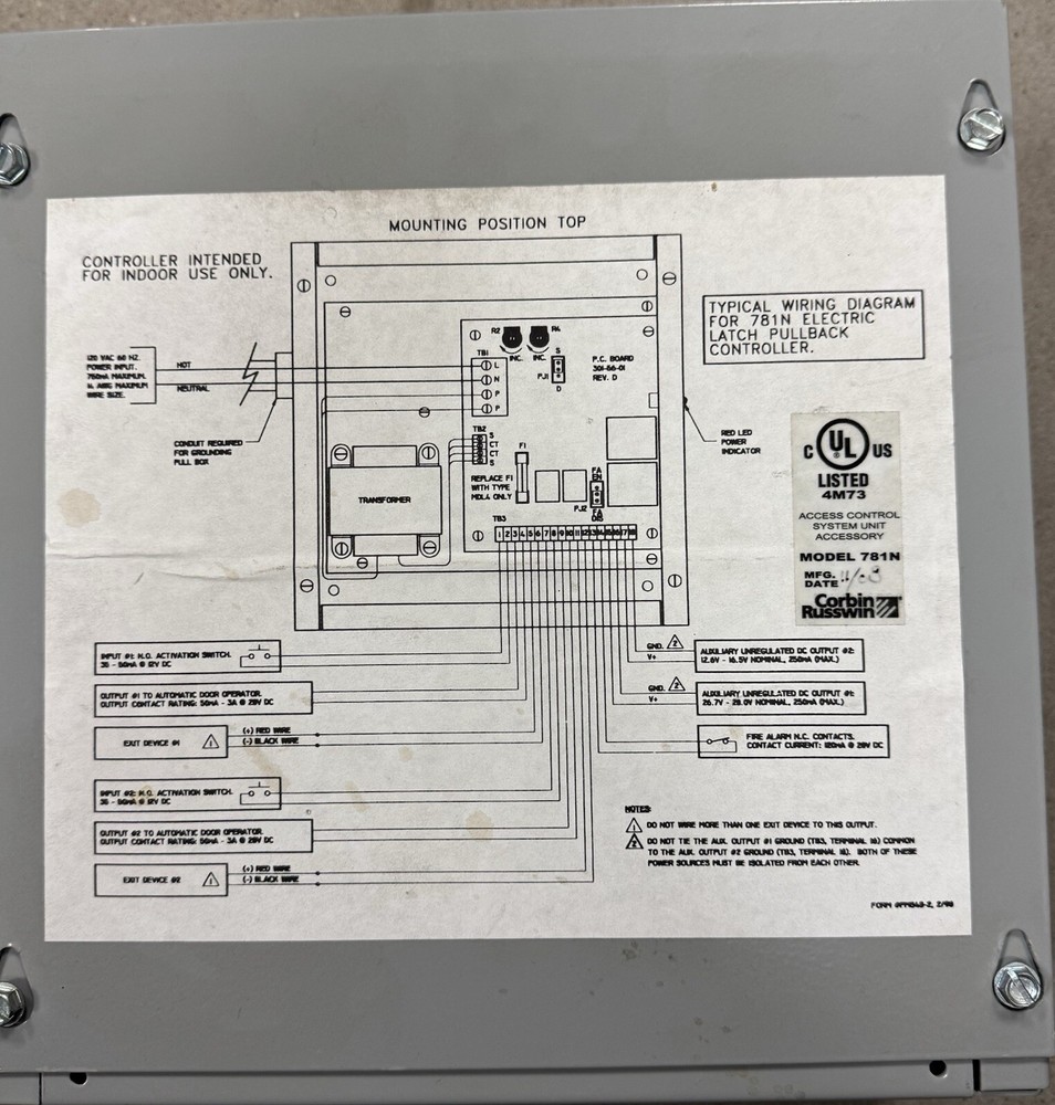 Corbin Russwin 781N Power Supply