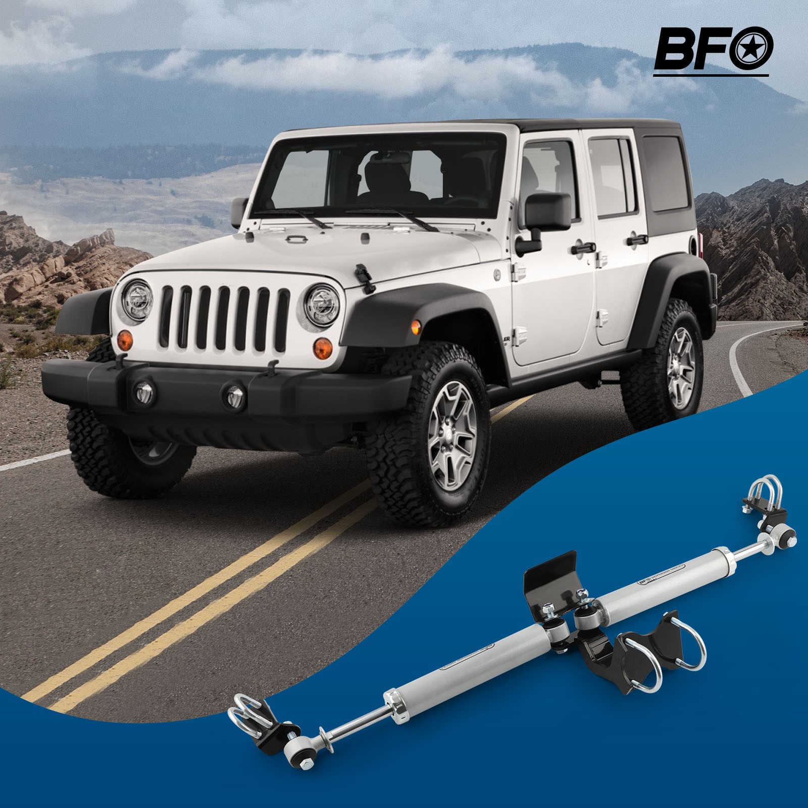 BFO Dual Steering Stabilizer Kit for Jeep Wrangler JK Unlimited 2007-2018
