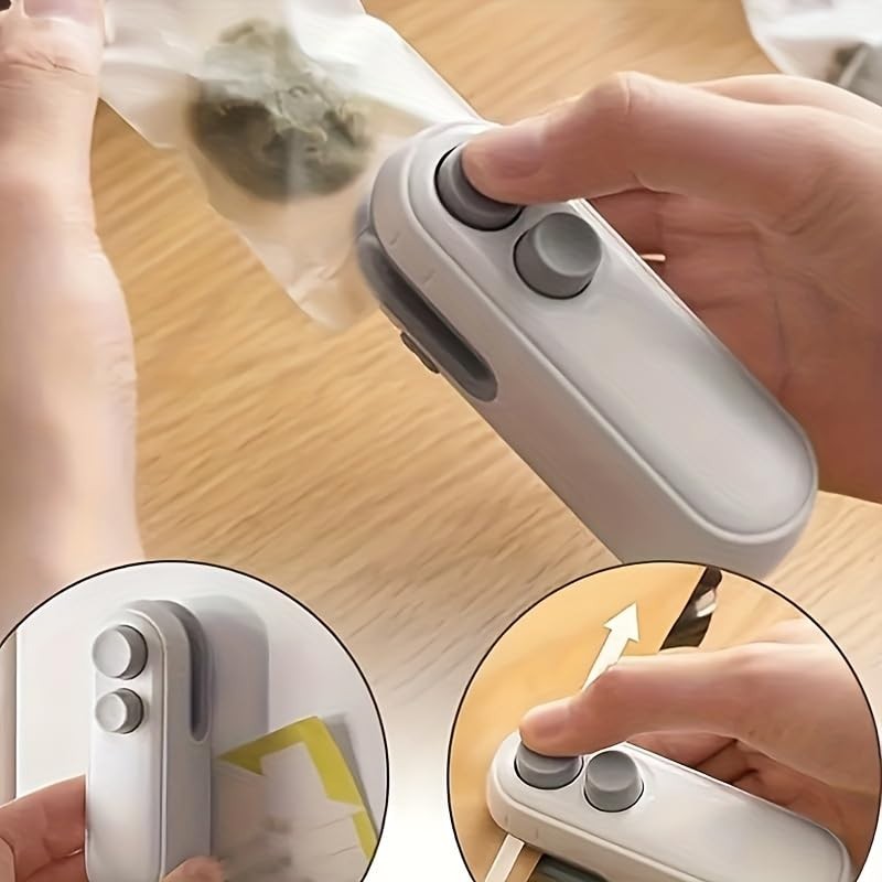 Mini 2-in-1 Snack Heat Sealer, Cutting Portable Food Sealer for Snack Sealing