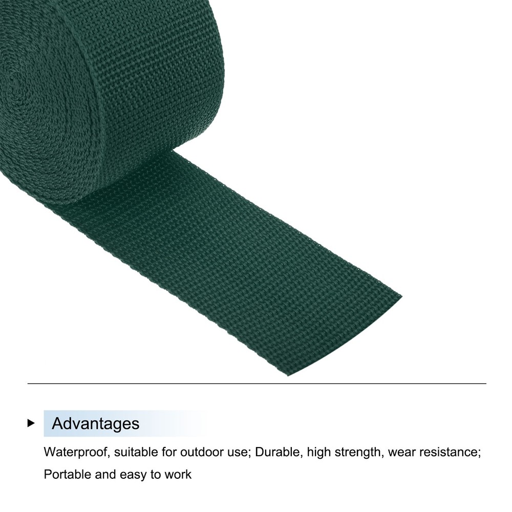Lightweight Polypropylene Webbing Strap 5cm 5 Yard Dark Green