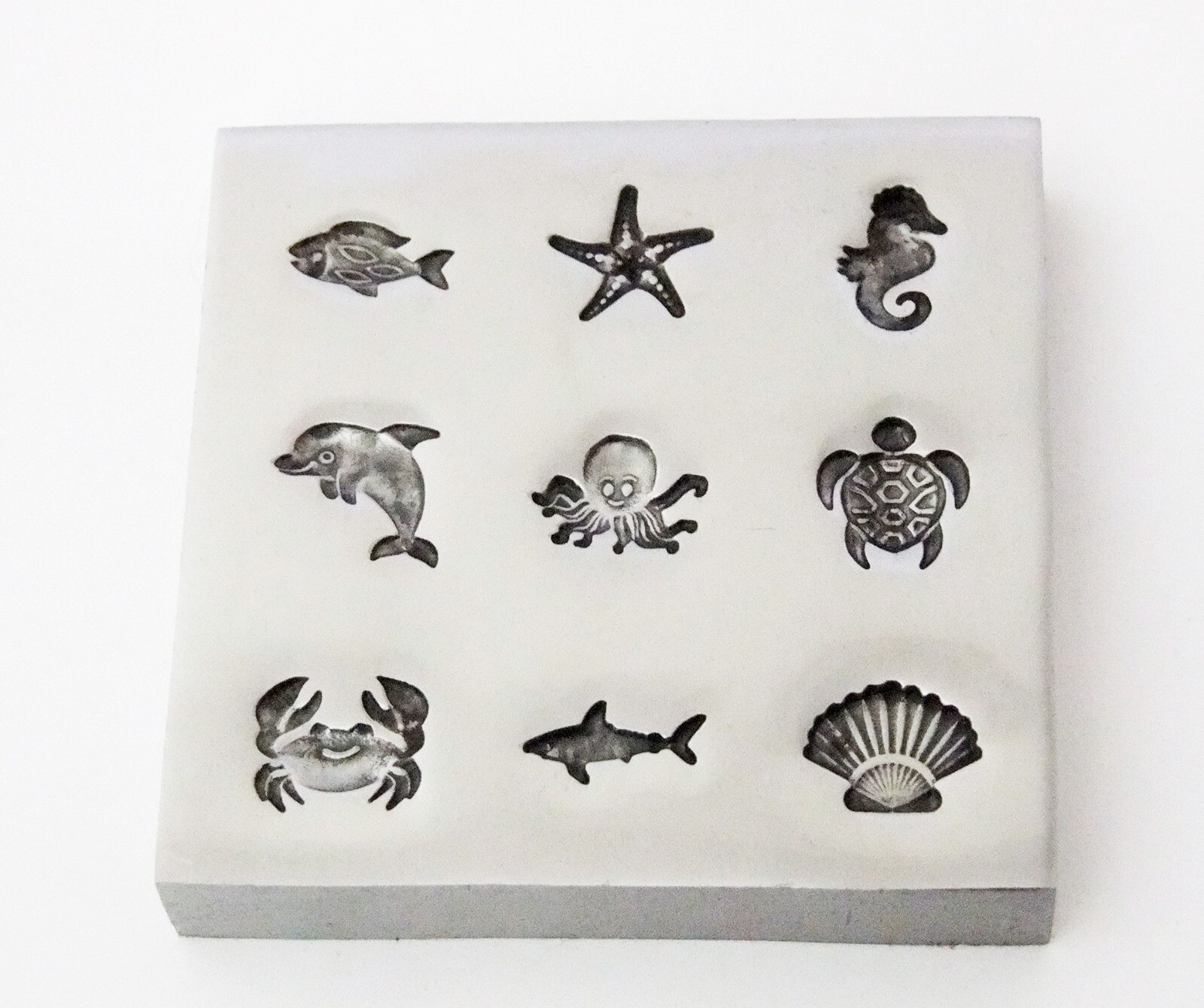 Shot Plate 9 Designs Sea Life Shapes Impression die | Silversmith Die, Dolphin