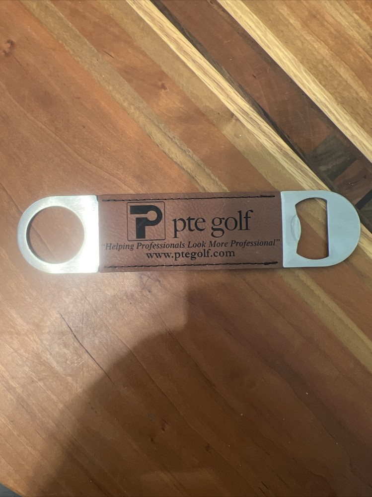 Leather PTE Golf Advertisement 7” Bottle Opener