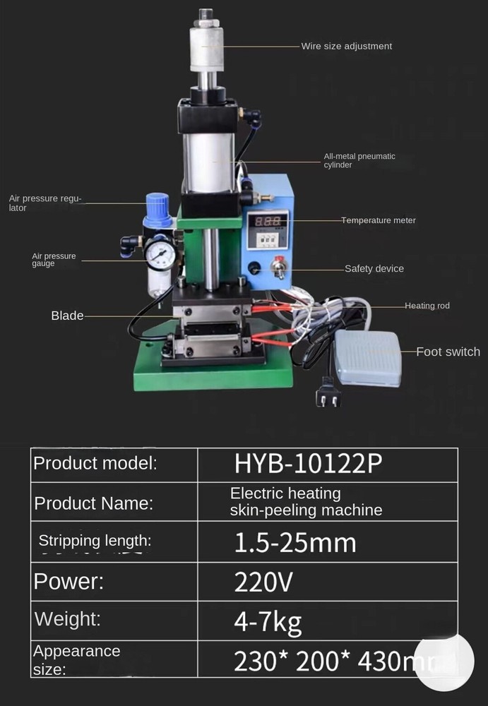 Vertical Pneumatic Heat Stripping Machine Nylon Data Cable Peeling Machin
