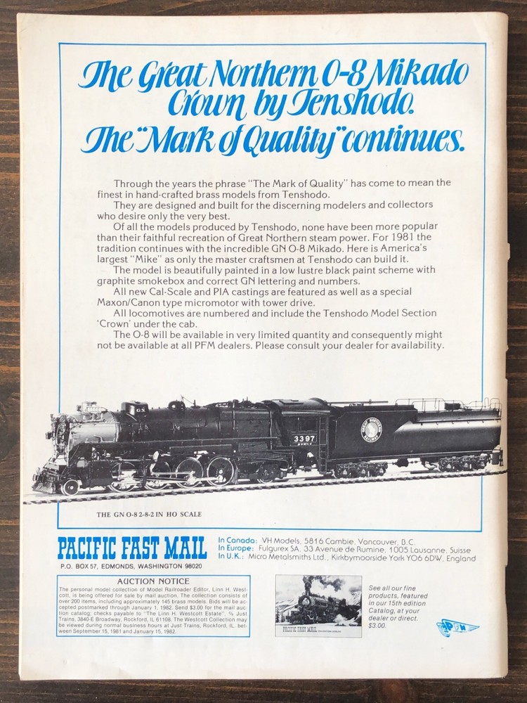 Model Railroader Magazine - 1981, 1 Issues Lot (November)