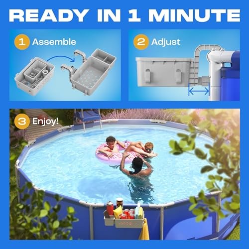 Yankee Poolside Basket for Above-Ground Soft-Wall Pools, Large Pool 1 Pack