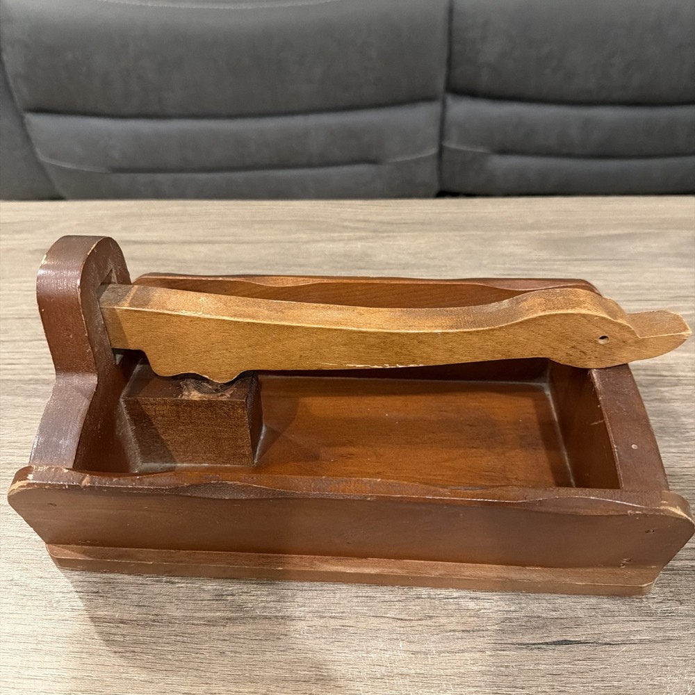 Vintage Wooden Nutcracker and Nut Bowl