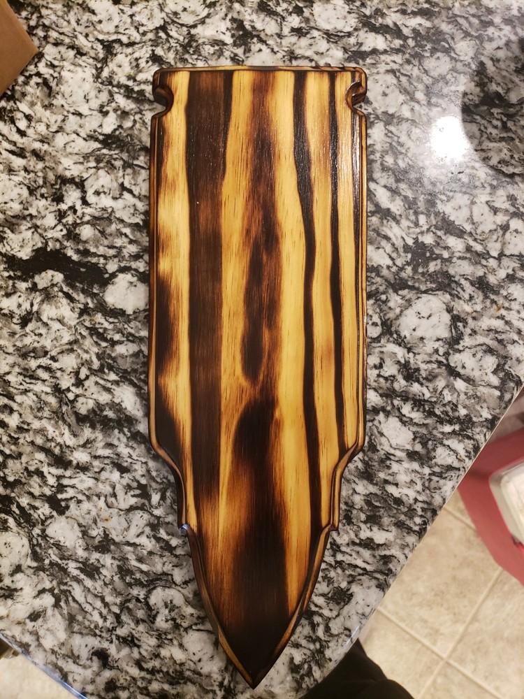 Bullet Shaped Deer Antler Mounting Plaque Burnt Pine