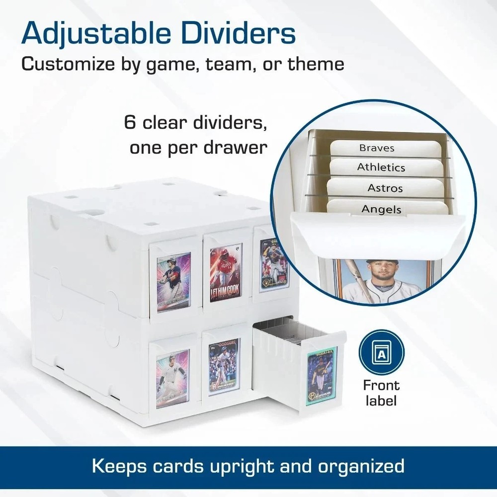 BCW 6 Drawer Card Catalog STACKABLE Box- White FREE SHIP