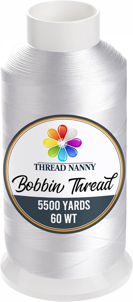 White Embroidery Bobbin Thread 5500yd 60WT Polyester