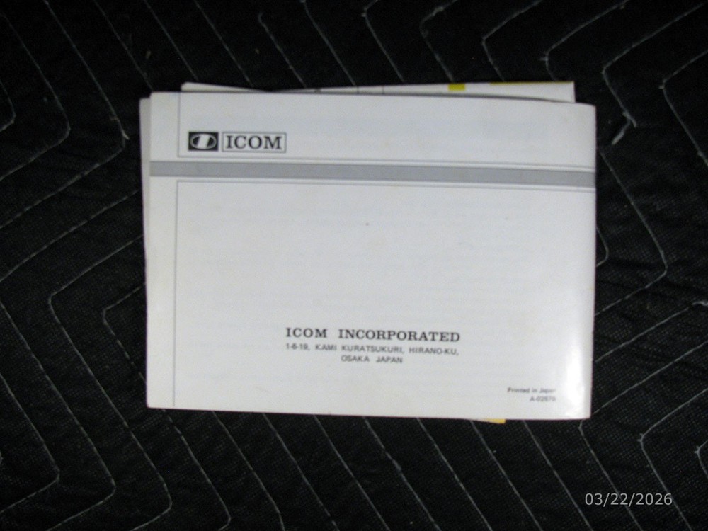 Icom IC-2A/IC-2AT Instruction Manual