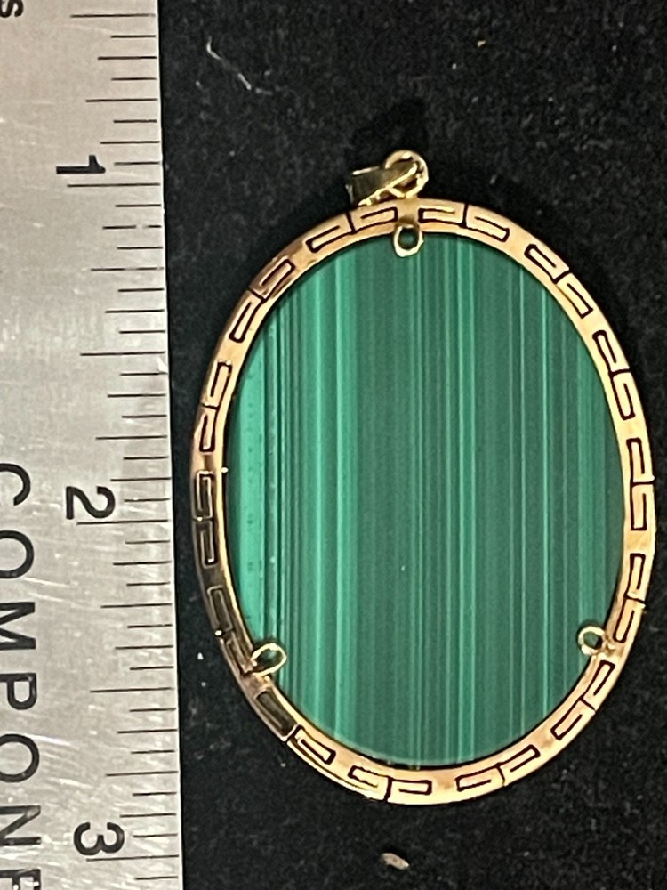 Malachite Multi-Gemstone Pendant 14K Yellow