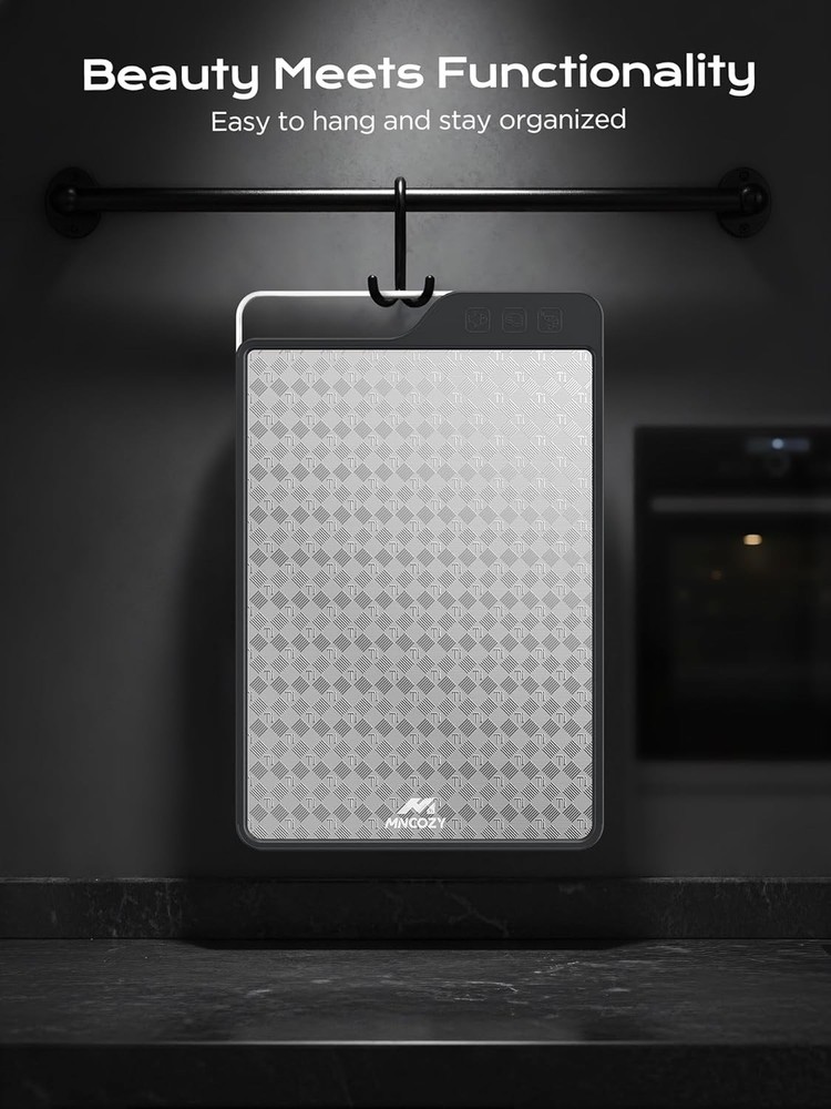 Titanium Cutting Board Kitchen Double-Sided Pure Titanium Checkered Design