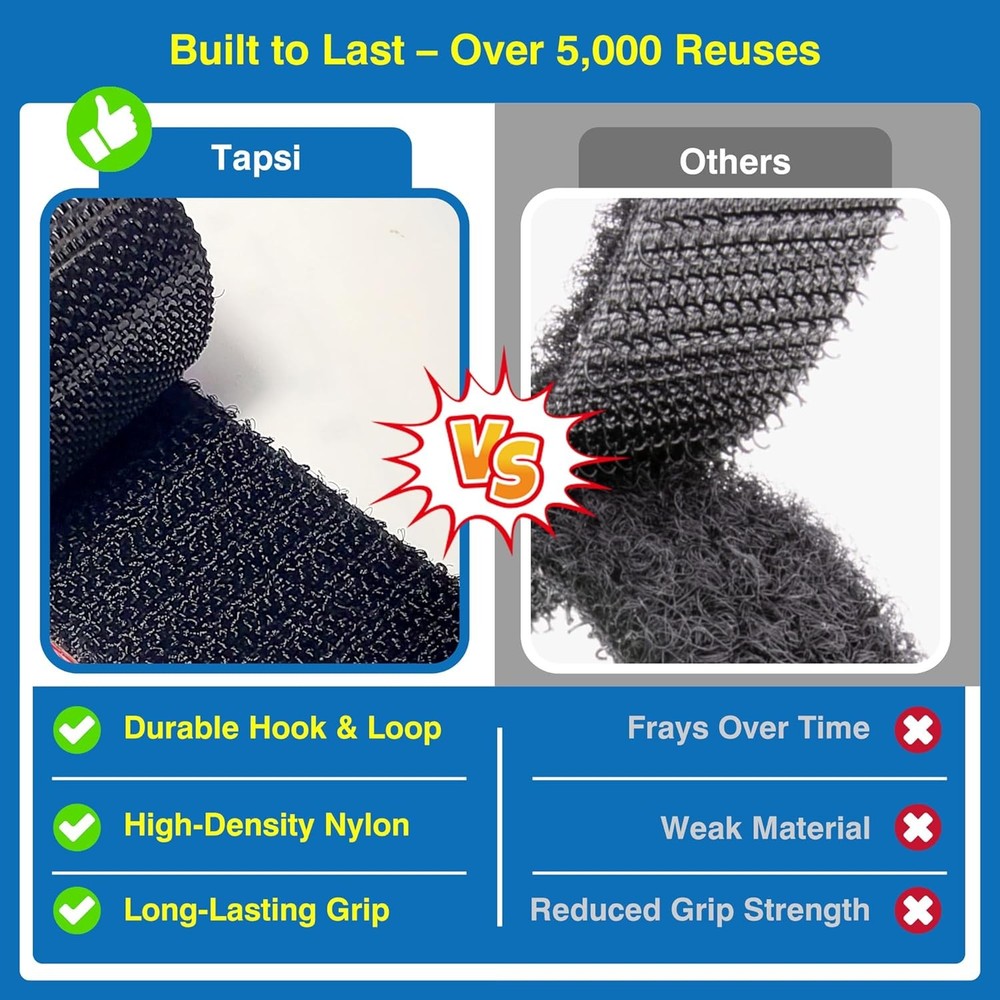Adhesive Hook and Loop Strips Heavy Duty 8 Sets