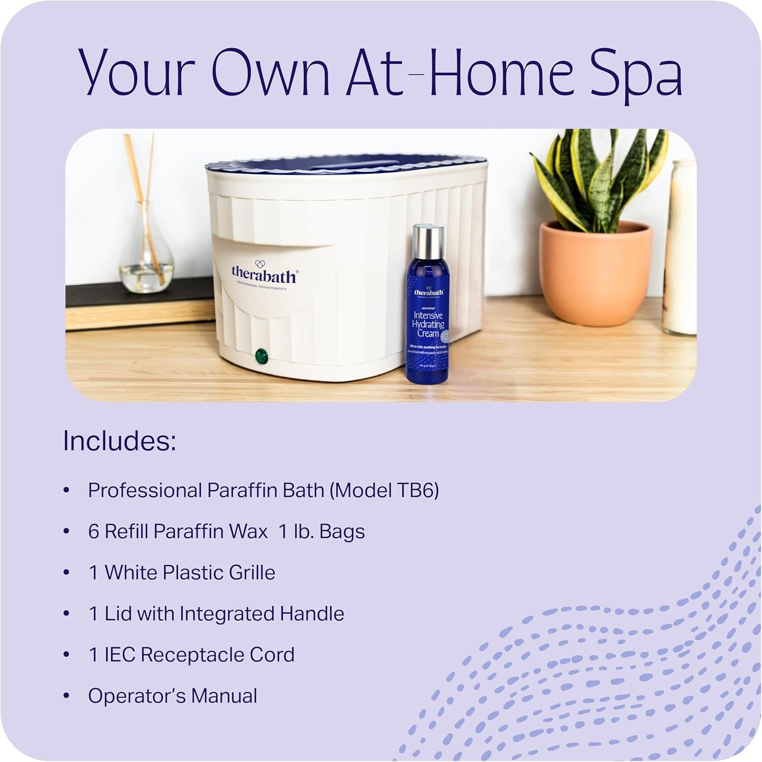 Therabath Professional Thermotherapy TB6 Paraffin Wax Bath - Scent Free - 6LB