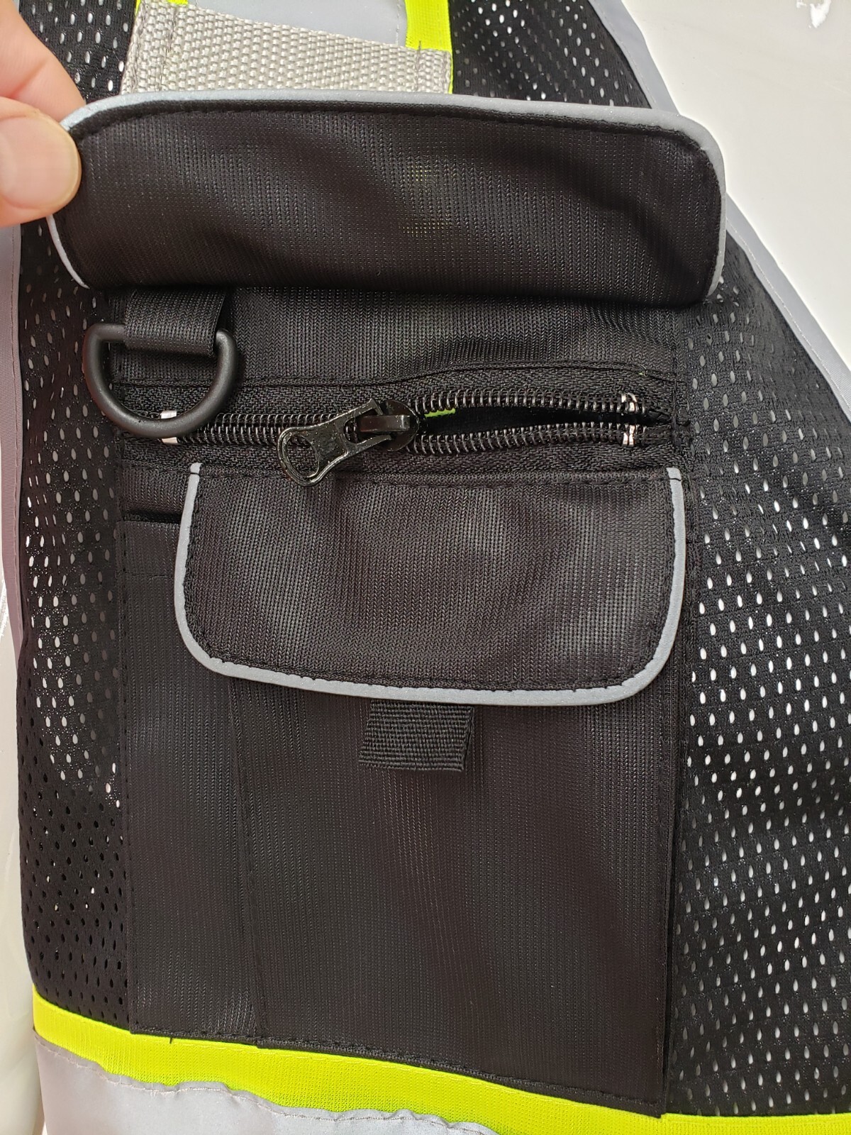 Hi Visibility Reflective Black Safety Vest, New, Sizes S-2XL