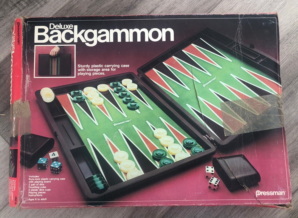 Vtg 1981 Pressman Backgammon Game Complete And Nice Box Fair