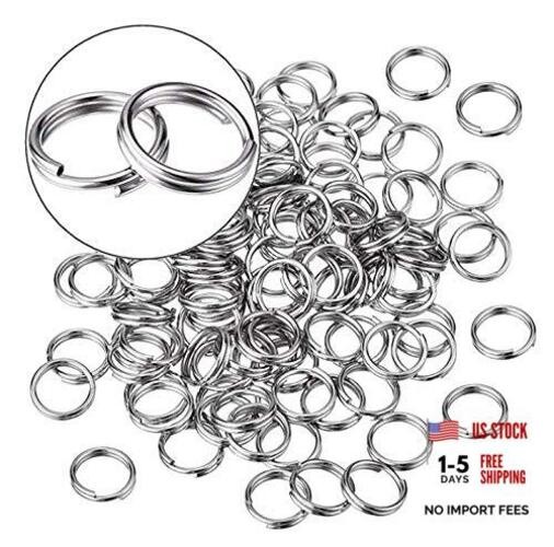 DNHCLL 200PCS 10MM Stainless Split Rings, Key Chains Link Connector for