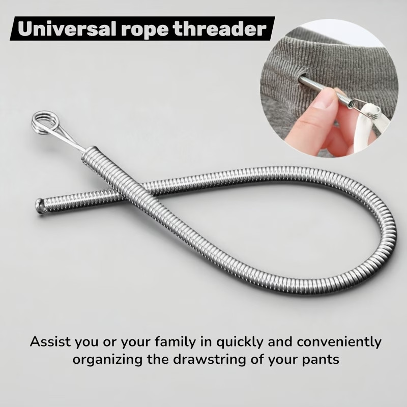 Super flexible drawstring, waistband and elastic threader/puller.