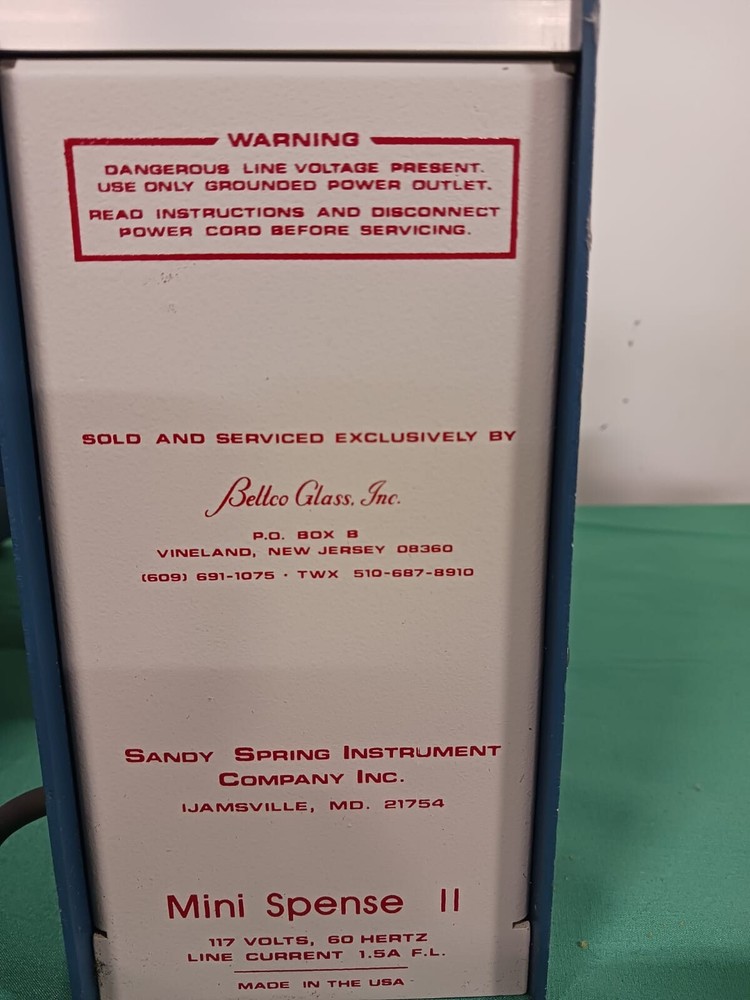 Bellco Glass Inc. SSI Mini Spense 2 Controller