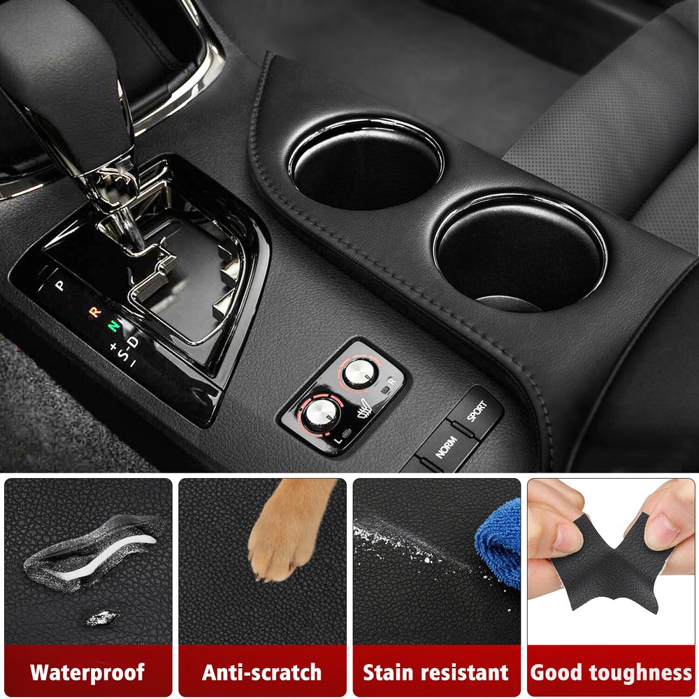 Black Leather Cup Holder Panel Replacement Cover For Toyota Avalon 2013-2018