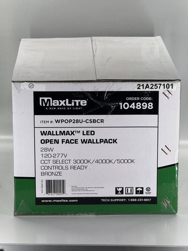 MaxLite WPOP28U-CSBCR WallMax LED Open Face Wallpack