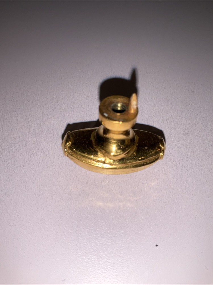 Set of 4 Vintage Brass Drawer Pull Knobs Ribbed Oval Design