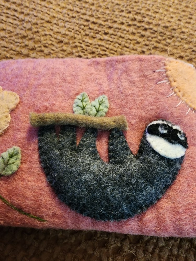 Hand Crafted Felt: Sloth Pouch