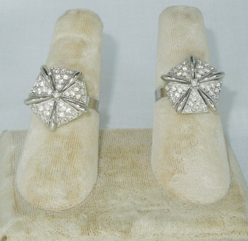 2 Ring Blanks Settings Adjustable silver Plated Brass NEW Sand Dollar 85O