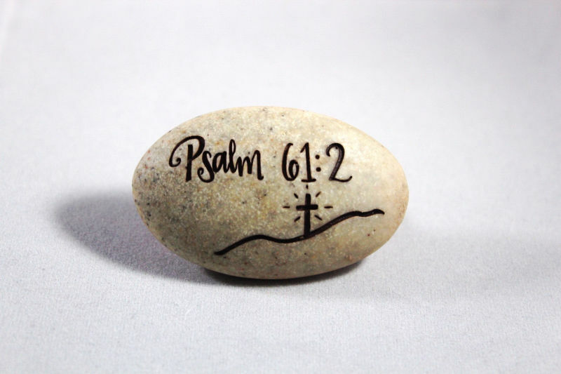 Pocket Stone Psalm 61:2 Lord lead me to the Rock Bible Verse Brand NEW
