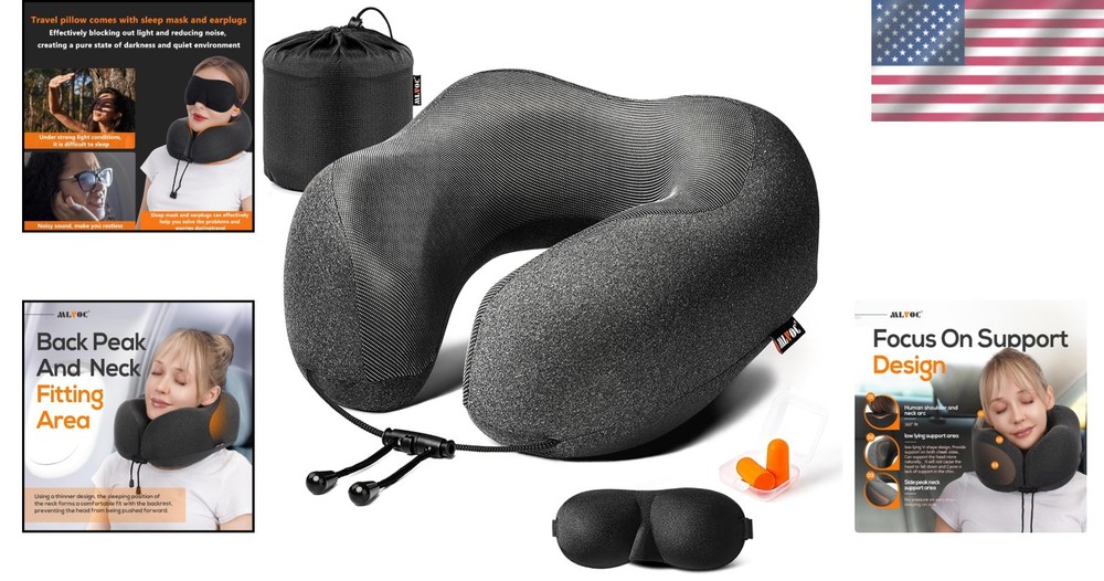 Adjustable Memory Foam Neck Pillow Bundle