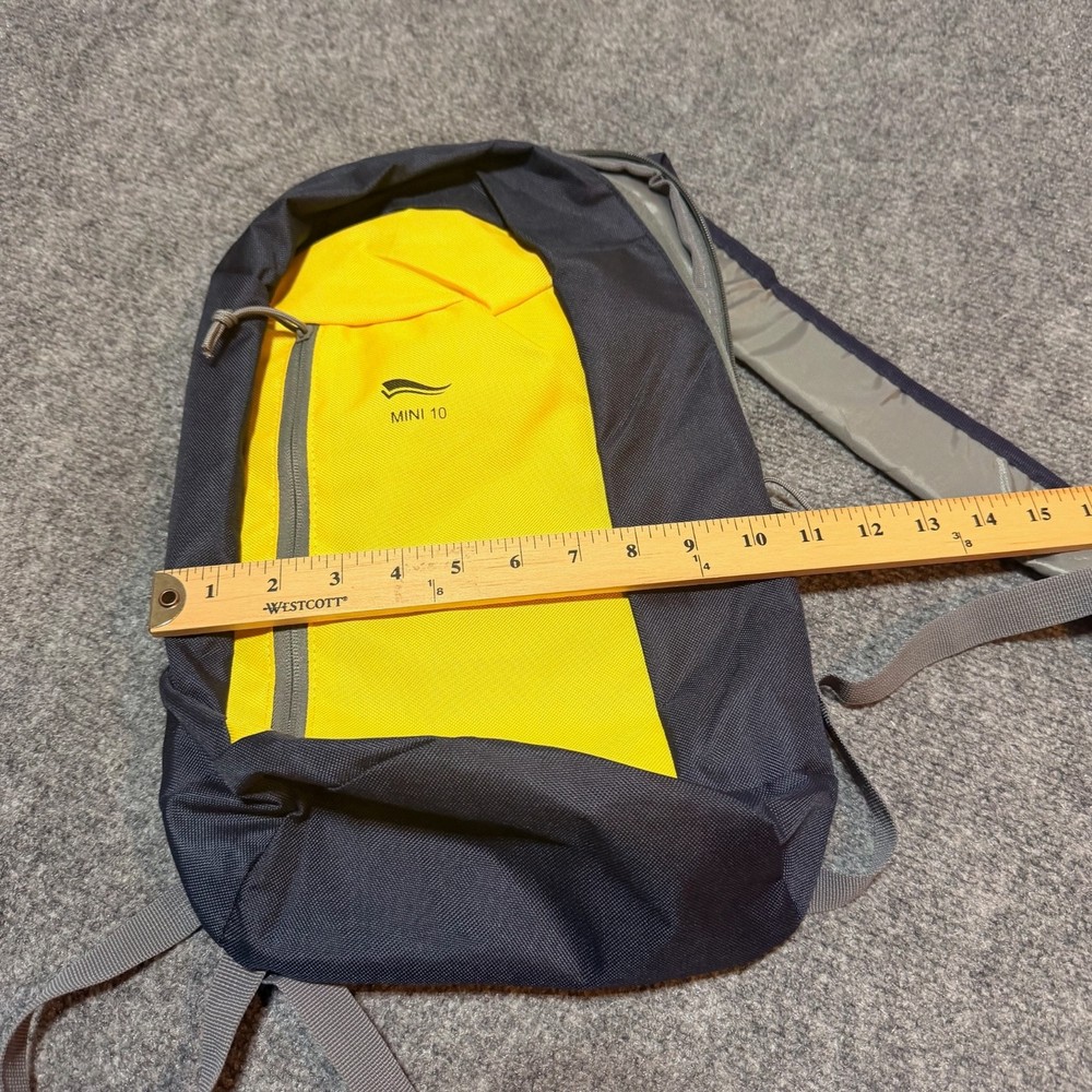 NEW Crivit Mini Backpack Black Yellow Bag Padded Panel Adjustable Shoulder Strap