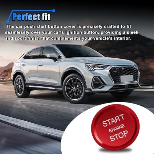 Car Engine Button Cover, Car One-Button Start Stop Push Button Decoration Red