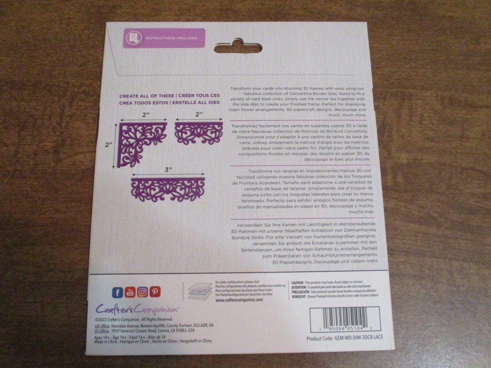 GEMINI PAPERCRAFT DIE 3D BORDER SET DIMENSIONALS LACE