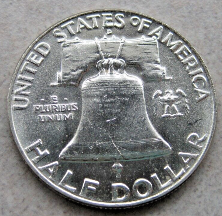 1954-D 50C Franklin Half Dollar; BU
