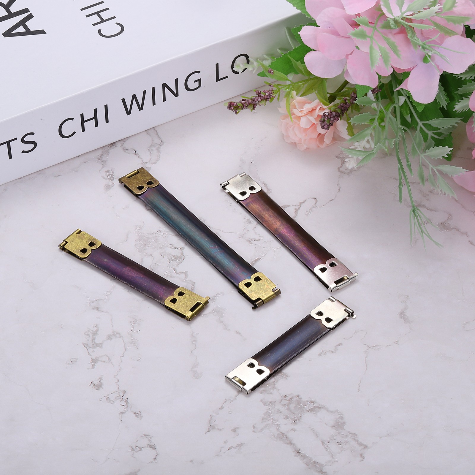 24Pcs Metal Internal Flex Frame,12cm/4.7" Coin Purse Frame Handbag Hinges Clip