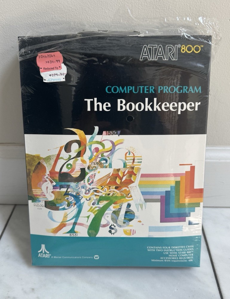 Vintage Atari 400 800 Computer Program The Bookkeeper CX414 Complete
