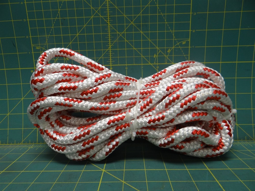 7/16" x 32' Sta-Set Double Braid Marine Rope Fleck Red Durable Multi-Purpose