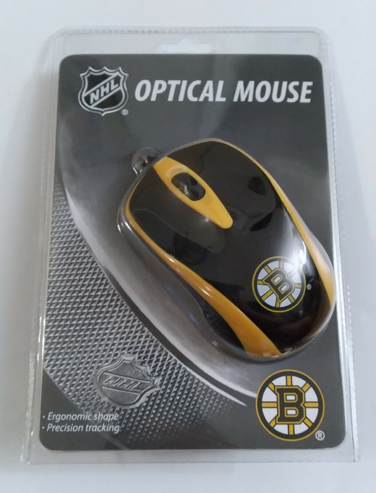 Bruins NHL Wired Optical Mouse W/ 3 Buttons  + Scroll Windows / Mac Team Logo