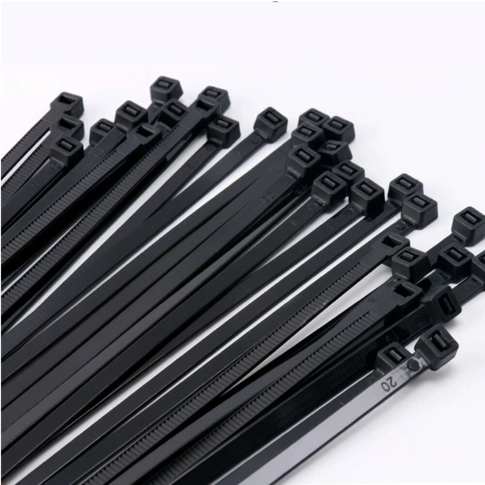 100PCS Self-locking plastic nylon tie black Zip Wire wraps strap cable tie ring
