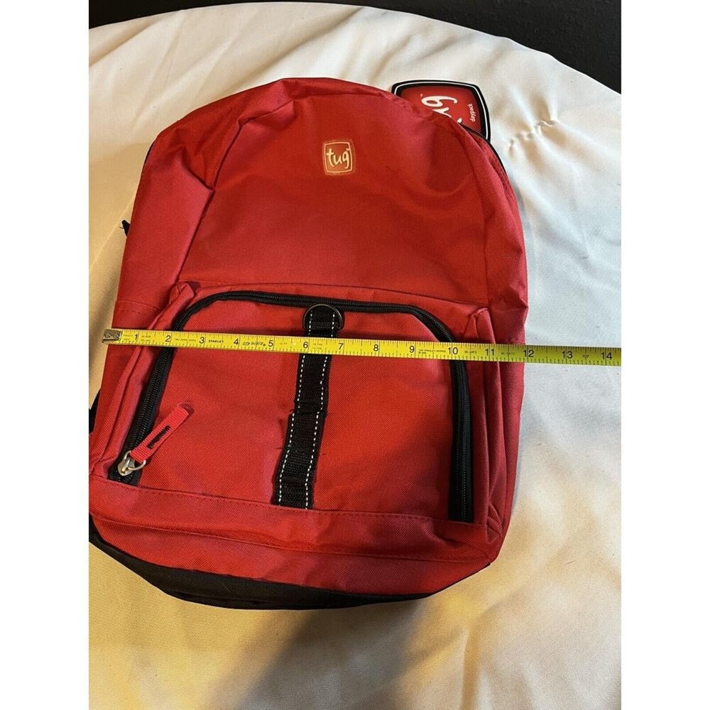 Tug Unisex Backpack Multiple Pockets 12" × 15" Red Color
